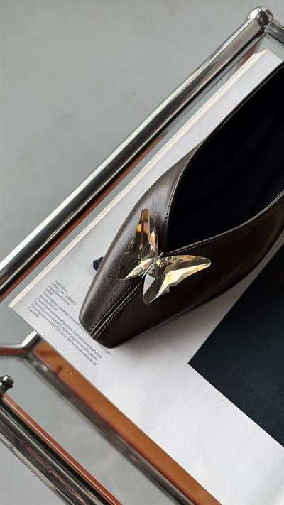 Pamila Acıkahve Kelebek Tokalı Babet