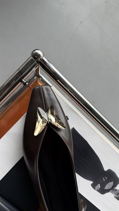 Pamila Acıkahve Kelebek Tokalı Babet