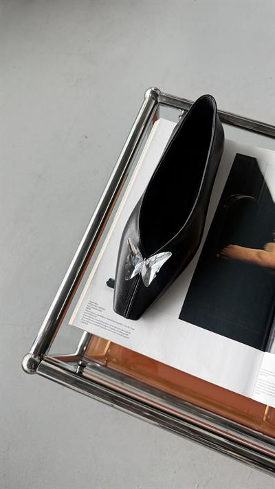 Pamila Siyah Kelebek Tokalı Babet