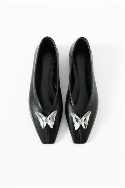 Pamila Siyah Kelebek Tokalı Babet