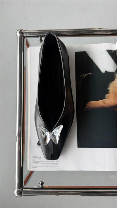 Pamila Siyah Kelebek Tokalı Babet