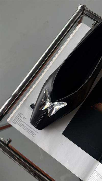 Pamila Siyah Kelebek Tokalı Babet