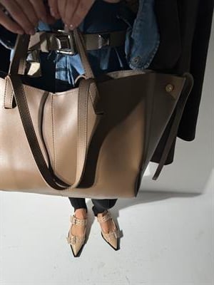 Pinte Sütlü Kahve Büyük Boy Cep Çanta Detaylı