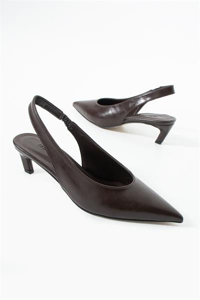 Serena Acıkahve Minimal Topuklu Ayakkabı