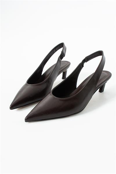 Serena Acıkahve Minimal Topuklu Ayakkabı