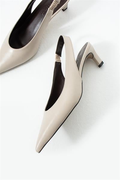 Serena Bej Minimal Topuklu Ayakkabı