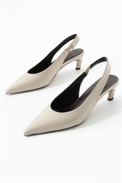 Serena Bej Minimal Topuklu Ayakkabı