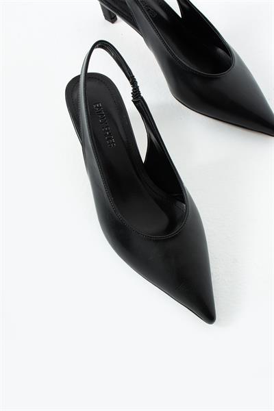 Serena Siyah Minimal Topuklu Ayakkabı
