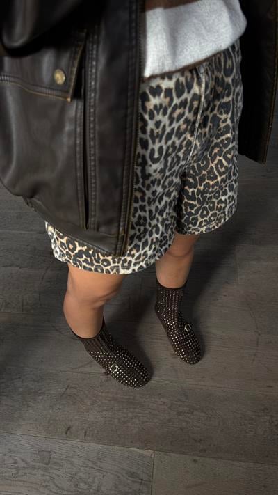 Shila Kahve Taşlı Fermuarlı Bot 