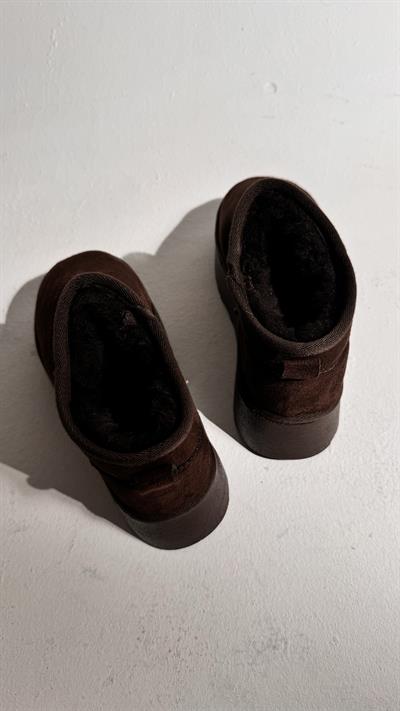 Süet Yüksek Taban Bilekte Bot Acıkahve