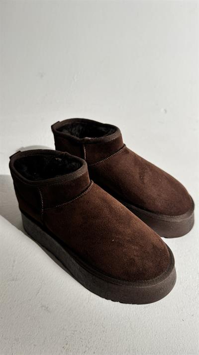 Süet Yüksek Taban Bilekte Bot Acıkahve