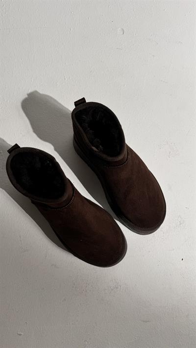 Süet Yüksek Taban Bilekte Bot Acıkahve