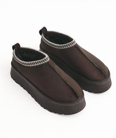 Süet Yüksek Taban Bilekte Terlik Bot Acıkahve