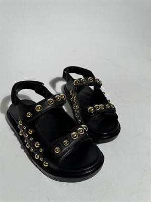 Tezza Siyah Gold Büyük Küçük Troklu Çırtlı Sandalet