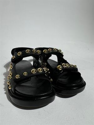 Tezza Siyah Gold Büyük Küçük Troklu Çırtlı Sandalet