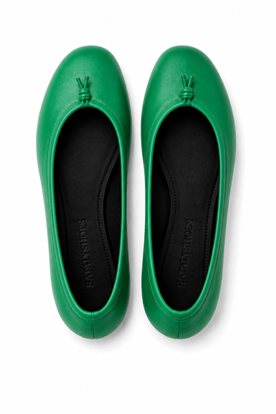 VERDE Yeşil Hakiki Deri Babet