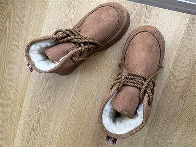 Yüksek Taban Taba Rengi Bağlamalı İçi Tüylü Kışlık Bot