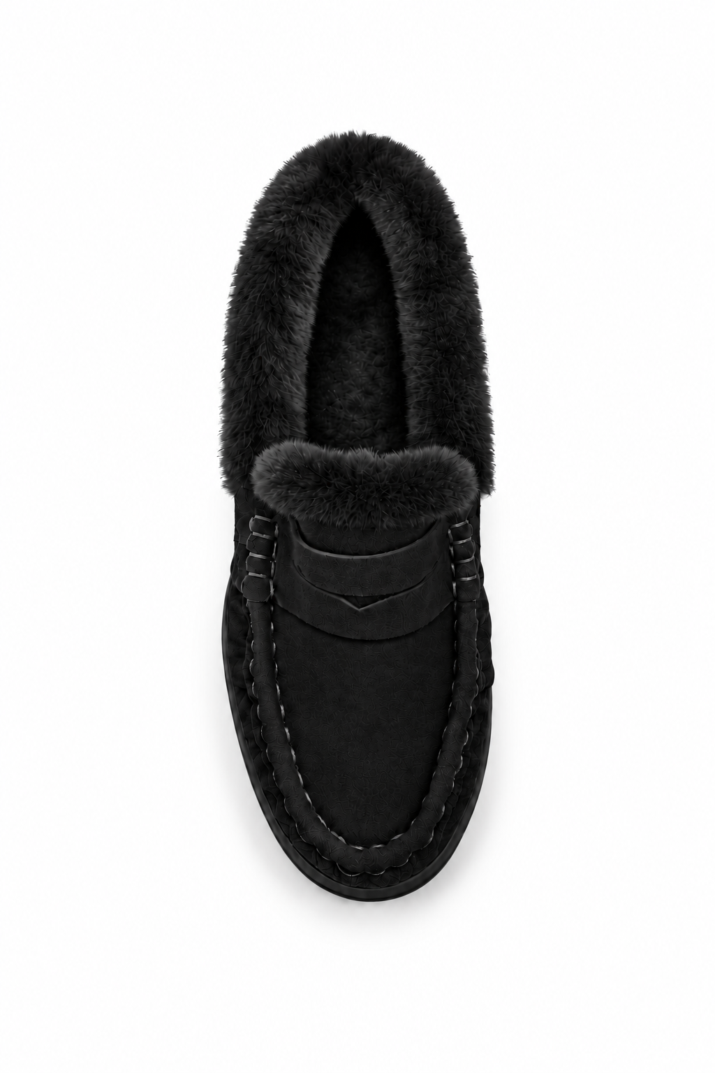 ALVA Siyah İçi Kürklü Deri Loafer