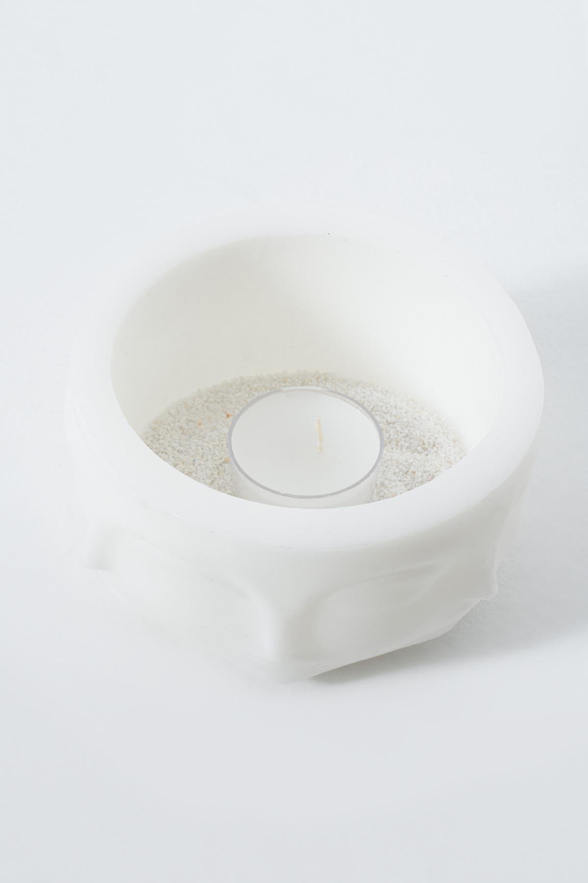 Aura Harmony Beyaz Büyük Surat Mum İçi Boş