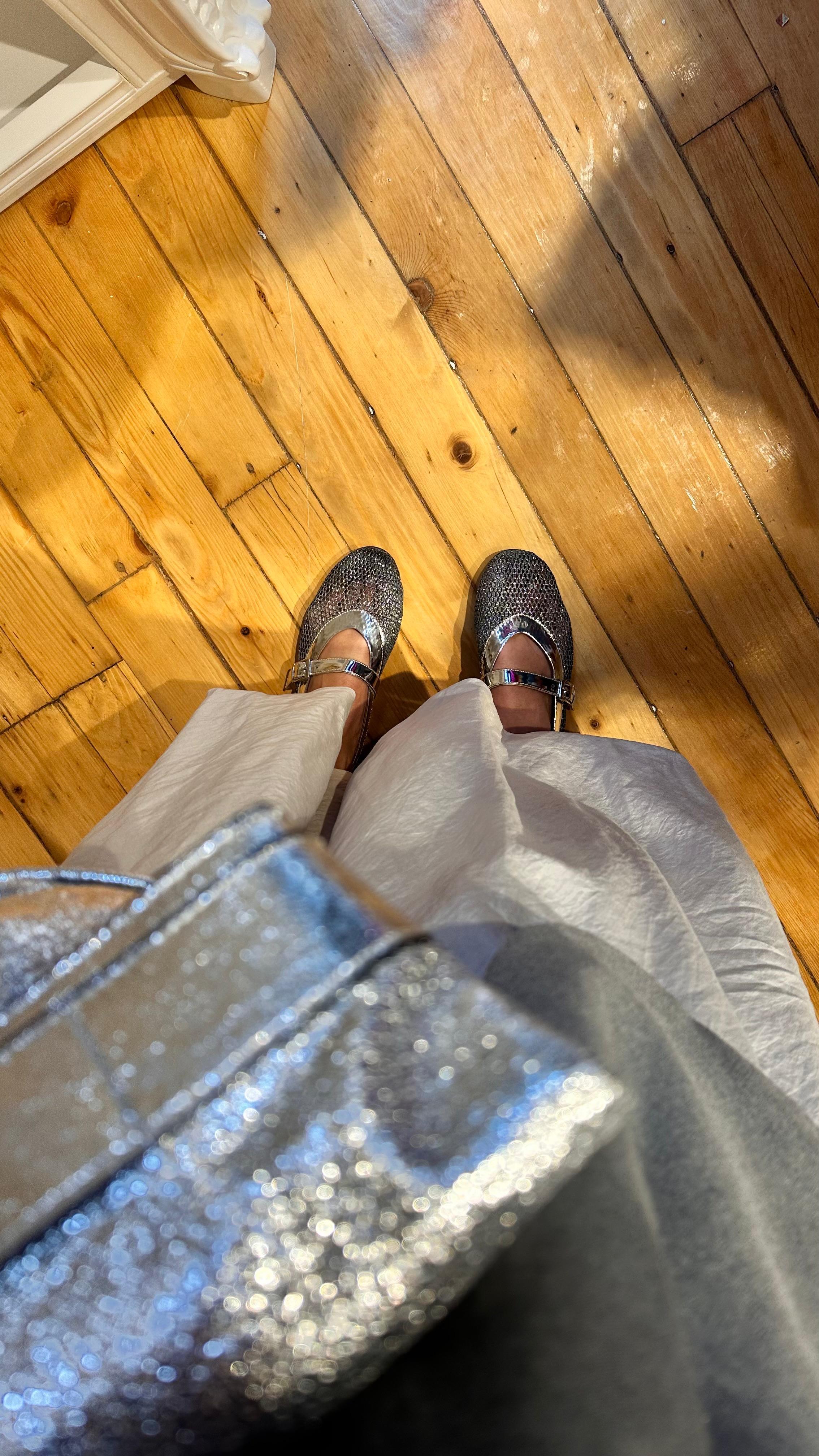 Cody Gümüş Simli File Kemer Detaylı Babet