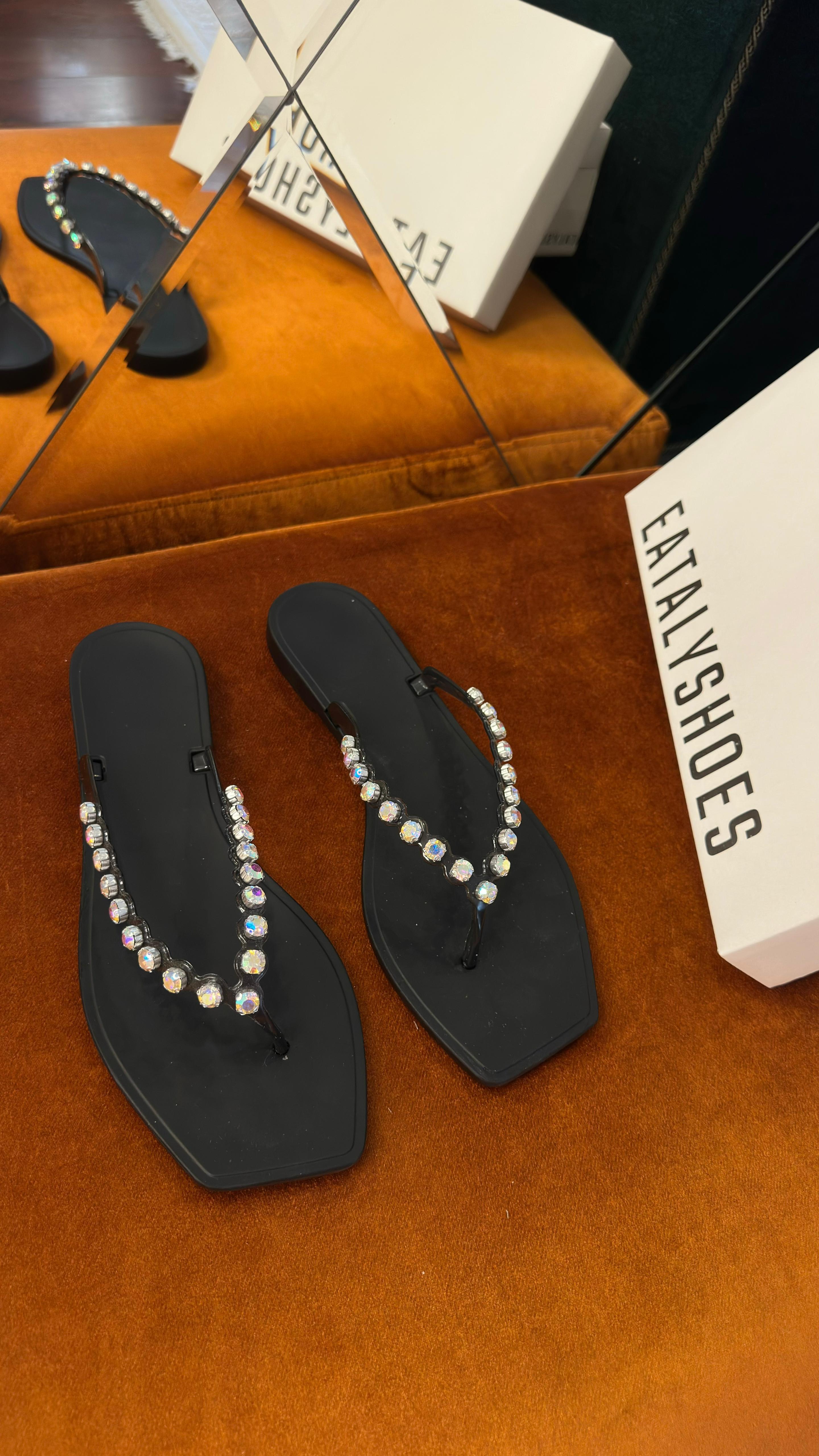 Diamond Touch Siyah Plaj Terliği