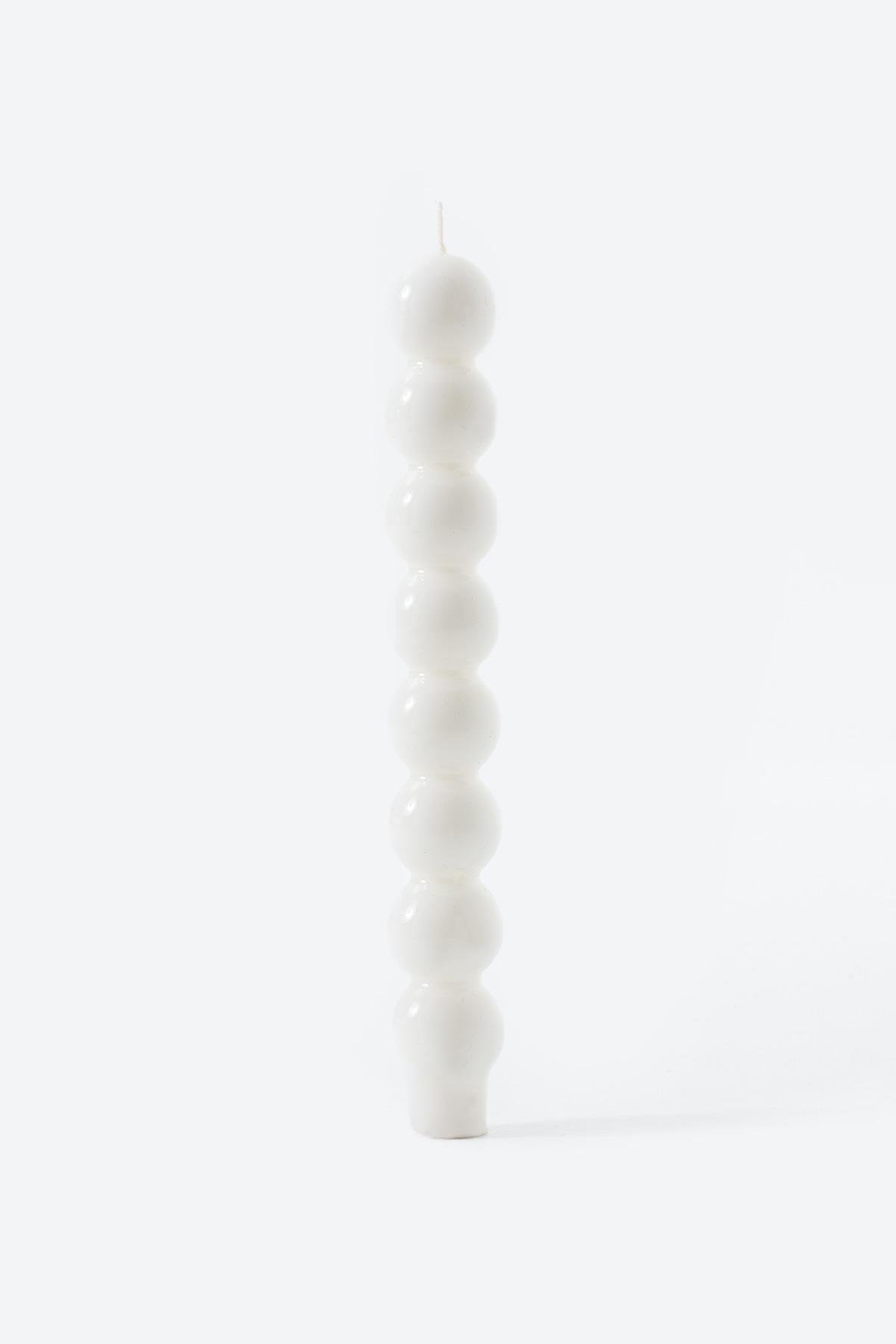 Floral Beyaz Top Şamdan Mum