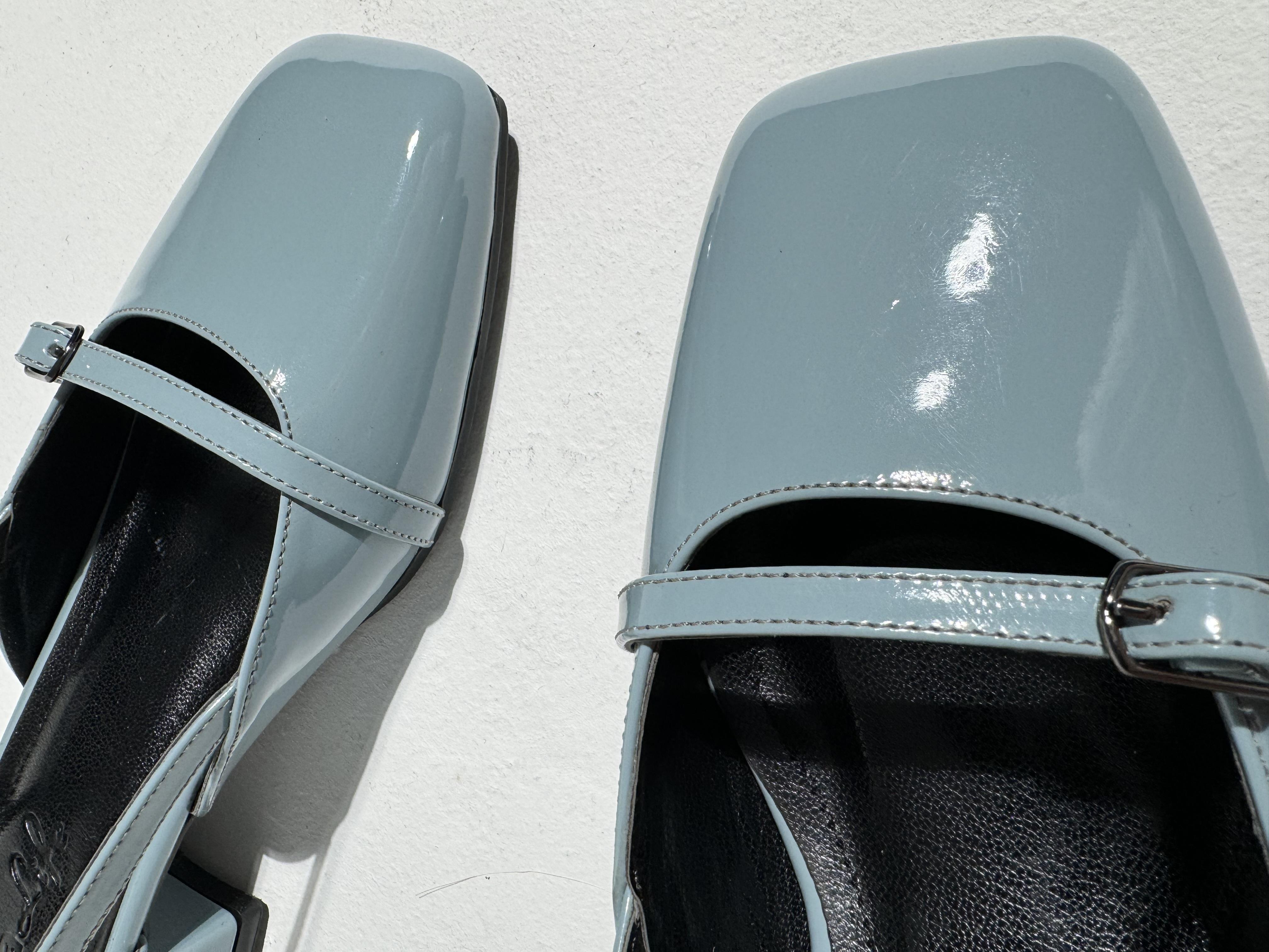 Fran Bebe Mavi Rugan Kemer Detaylı Mini Boy Topuklu