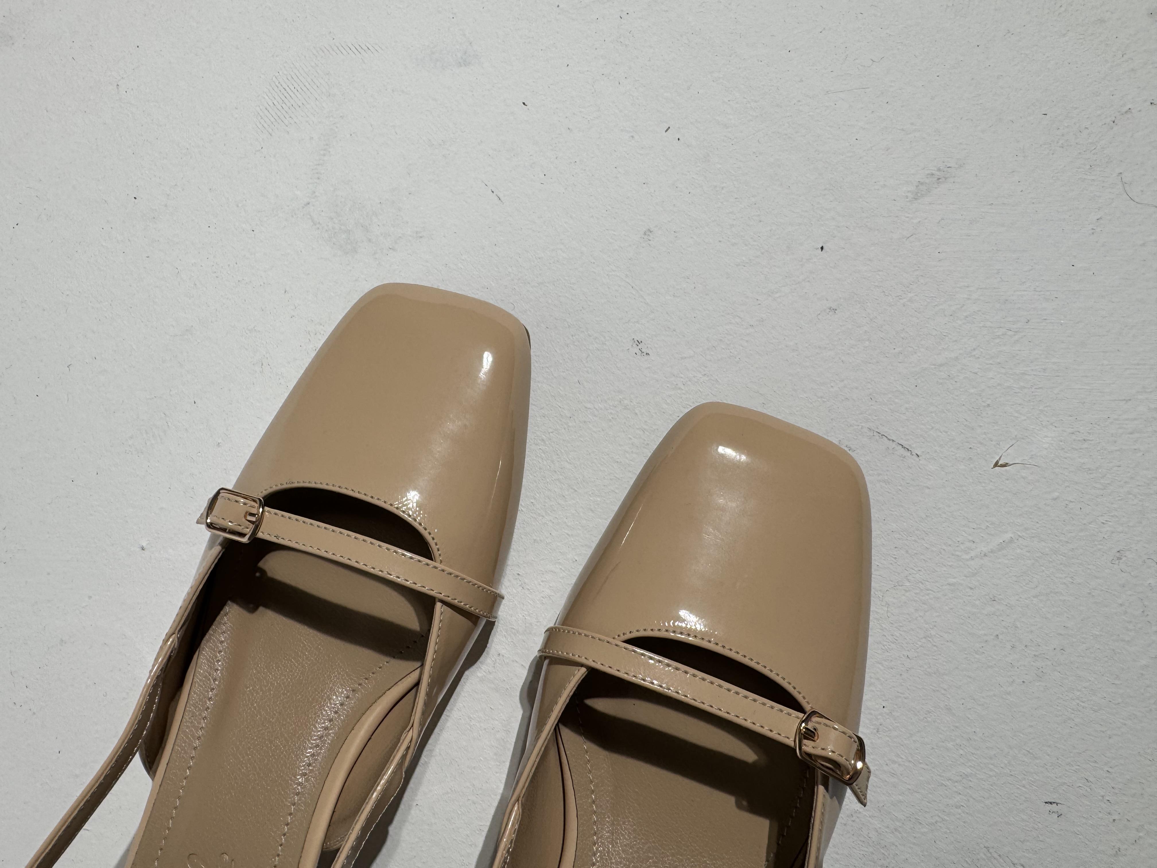 Fran Bej Rugan Kemer Detaylı Mini Boy Topuklu