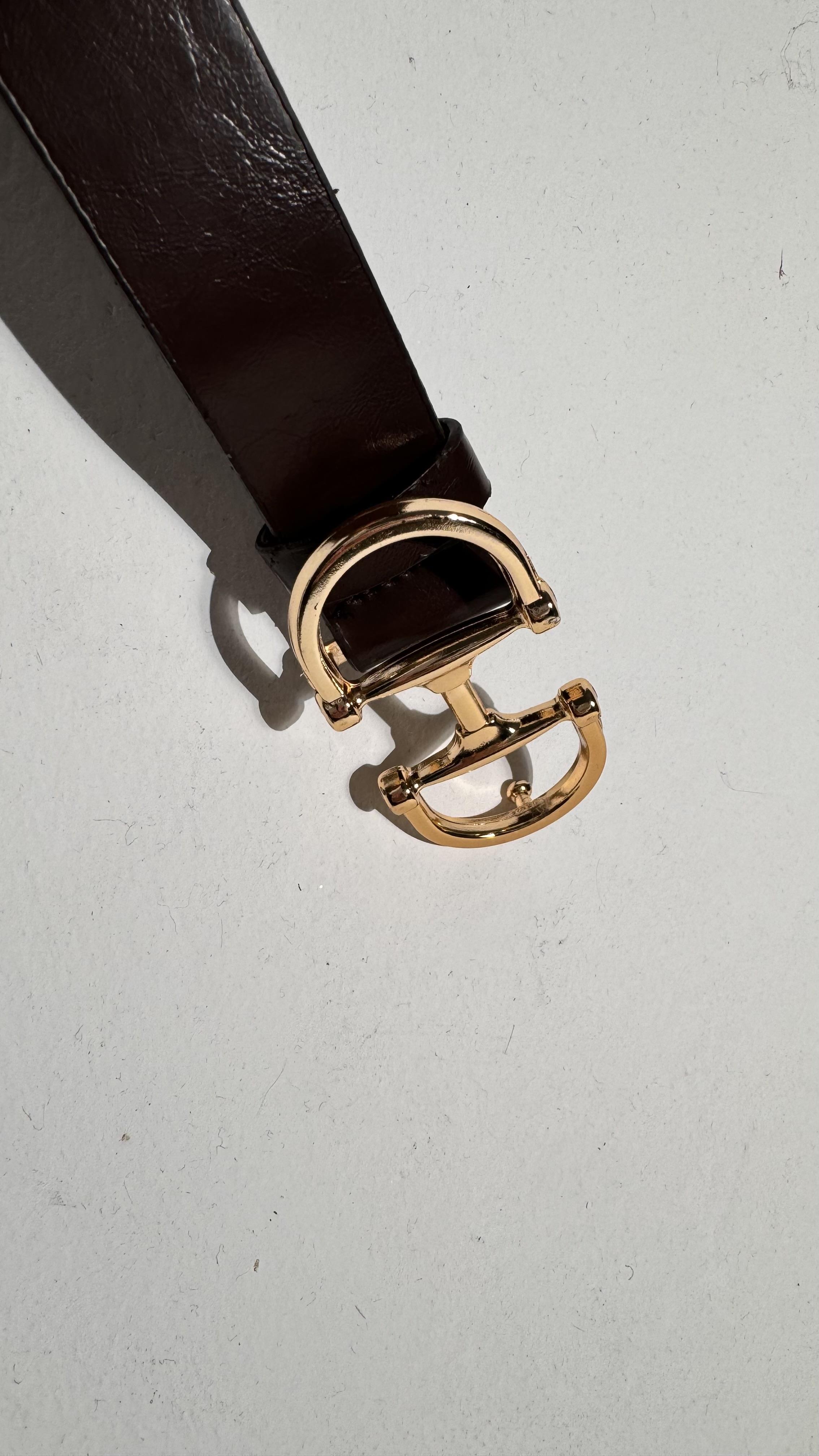 Gold Tokalı Acı Kahve Cilt Deri Malzemeli Kemer