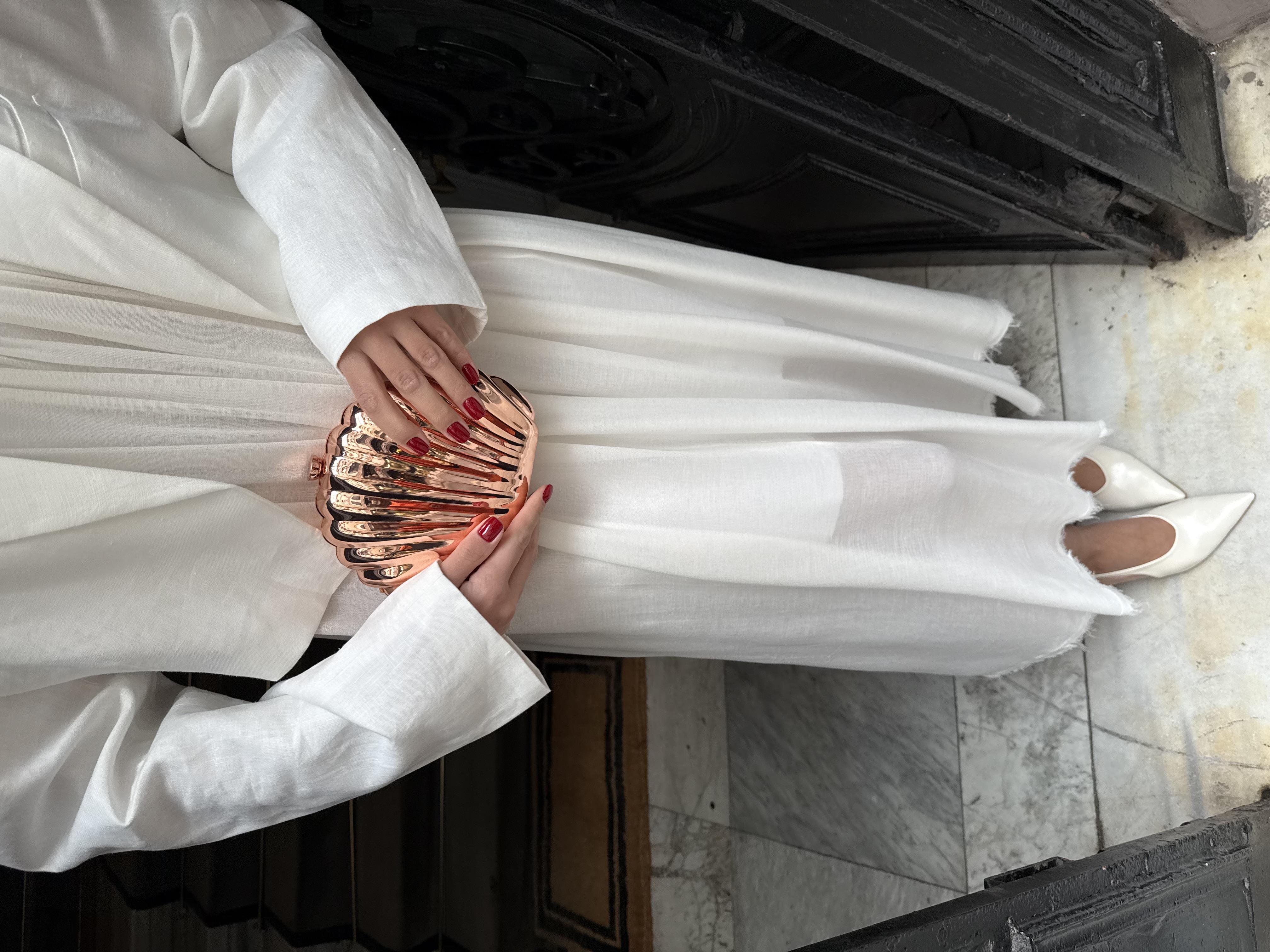 Metalik Deniz Kabuğu Çanta Rose