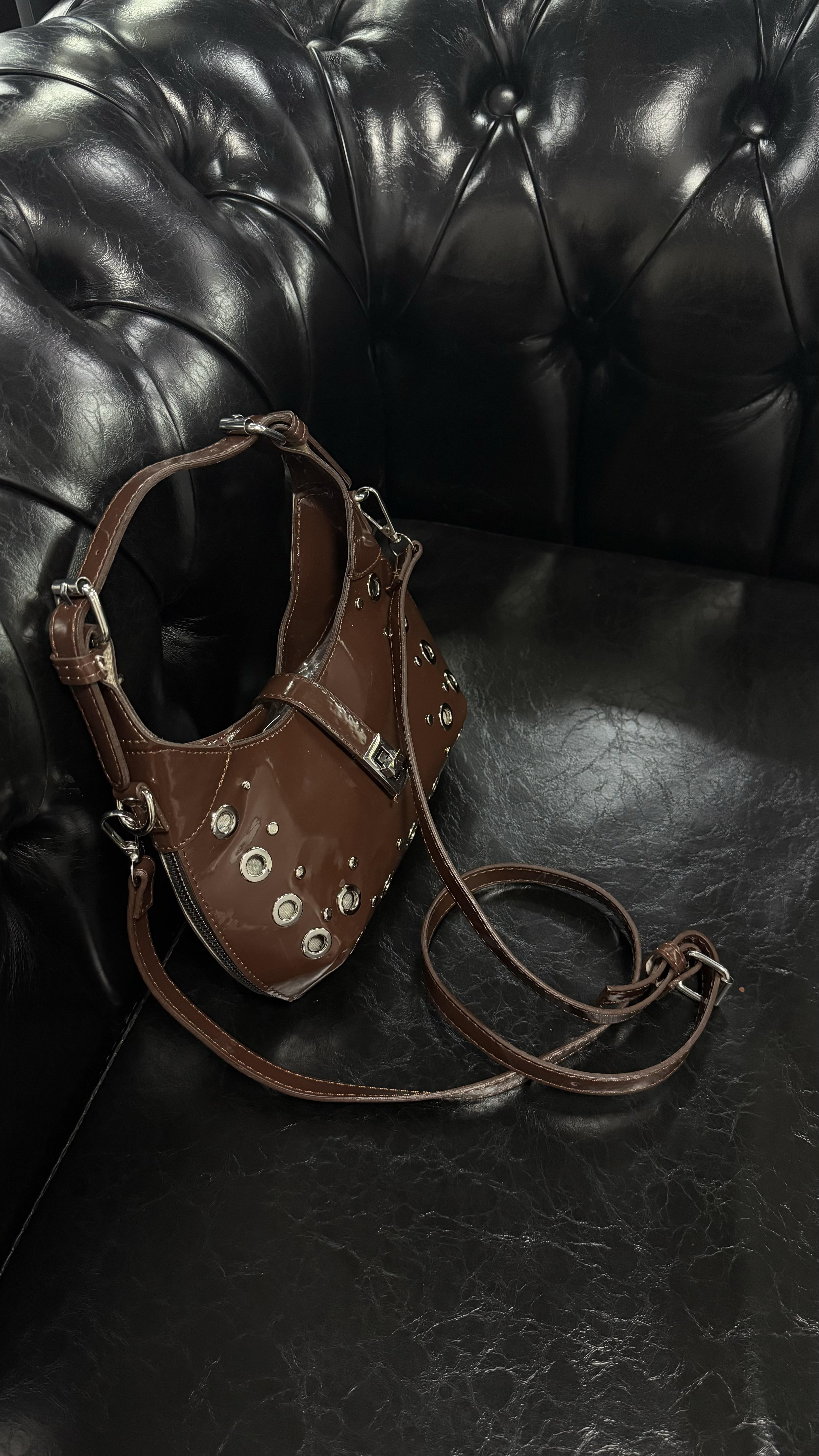 Mina Acıkahve Rugan Mini Bag Çanta