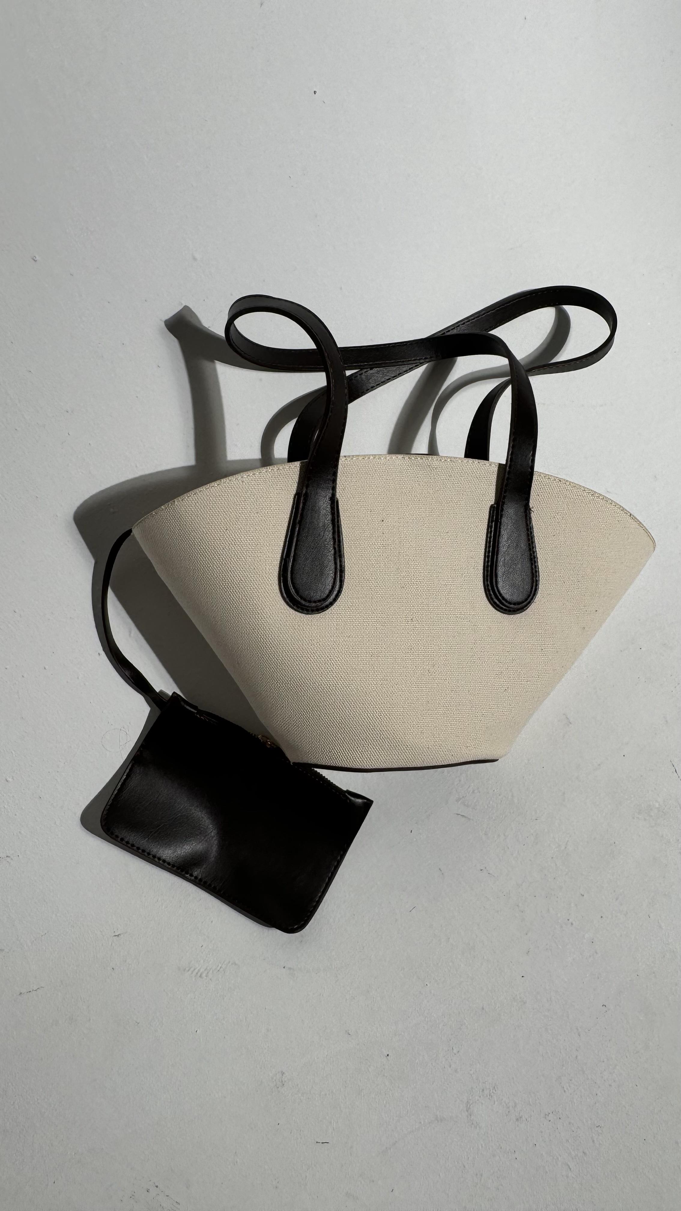 Musel Ham Keten Acfı Kahve Sap Detaylı Çanta