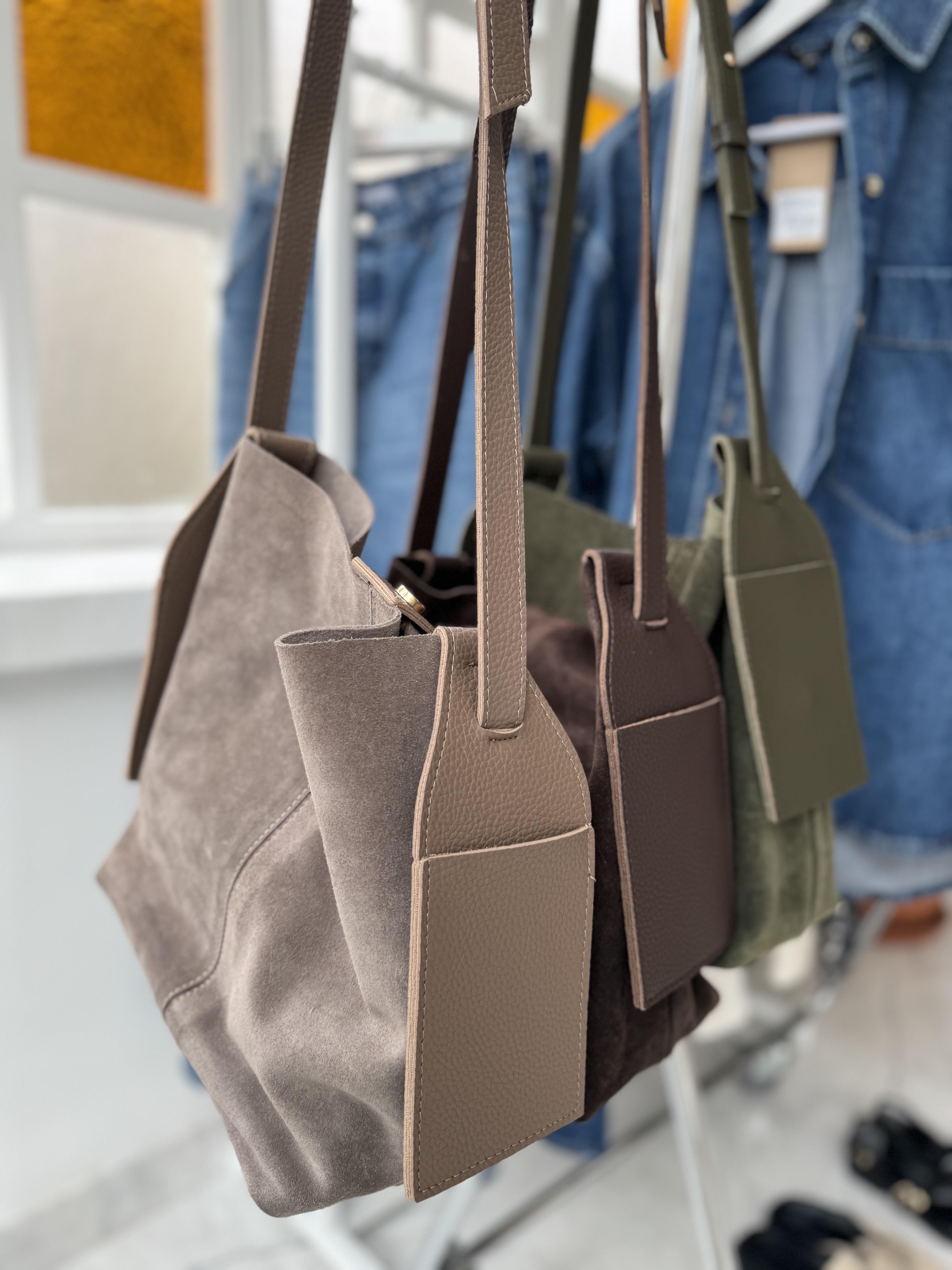 Nelly Süet Deri Vizon Renk Çanta