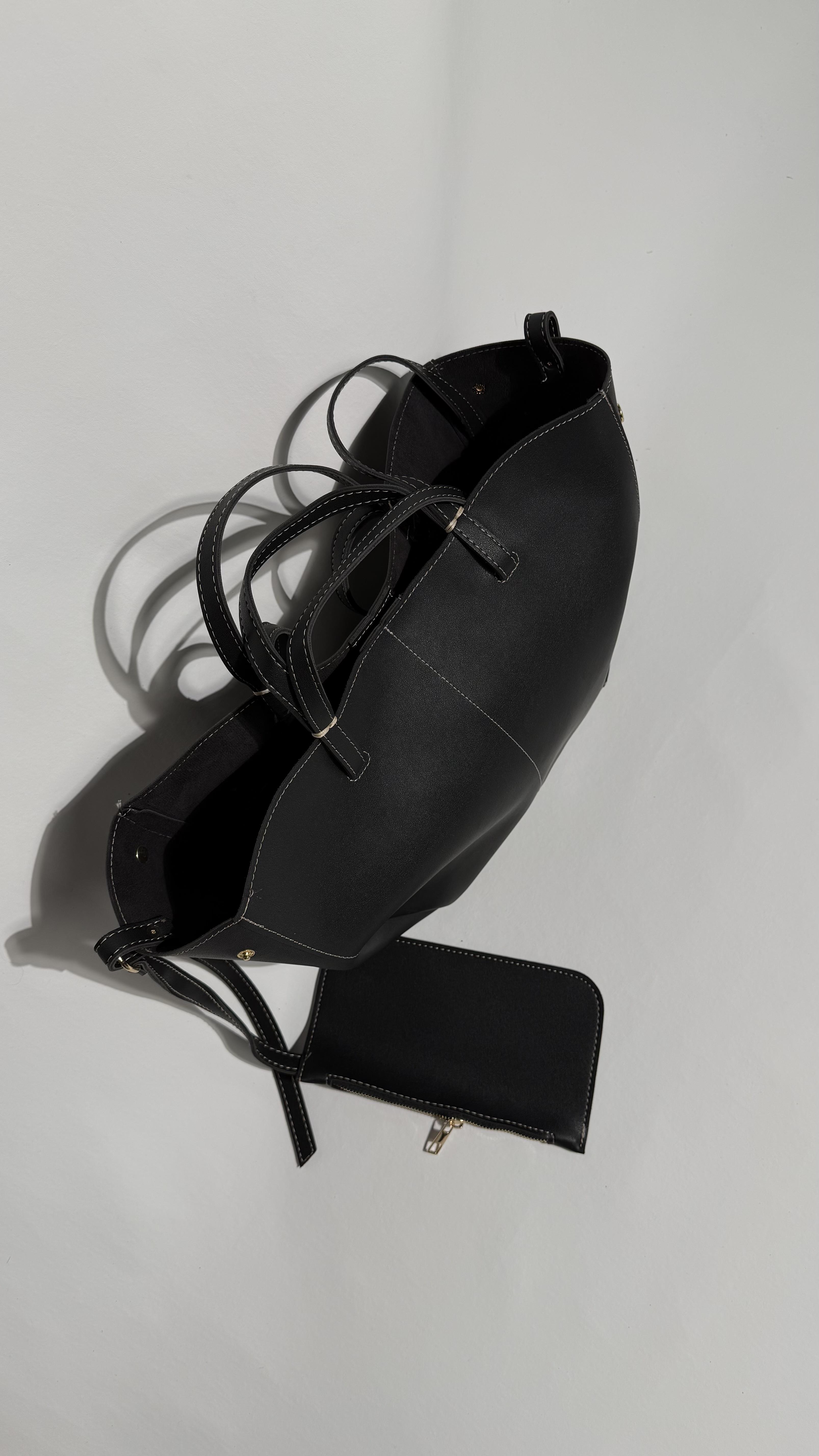 Pinte Oversize Cep Cüzdanlı Siyah Çanta