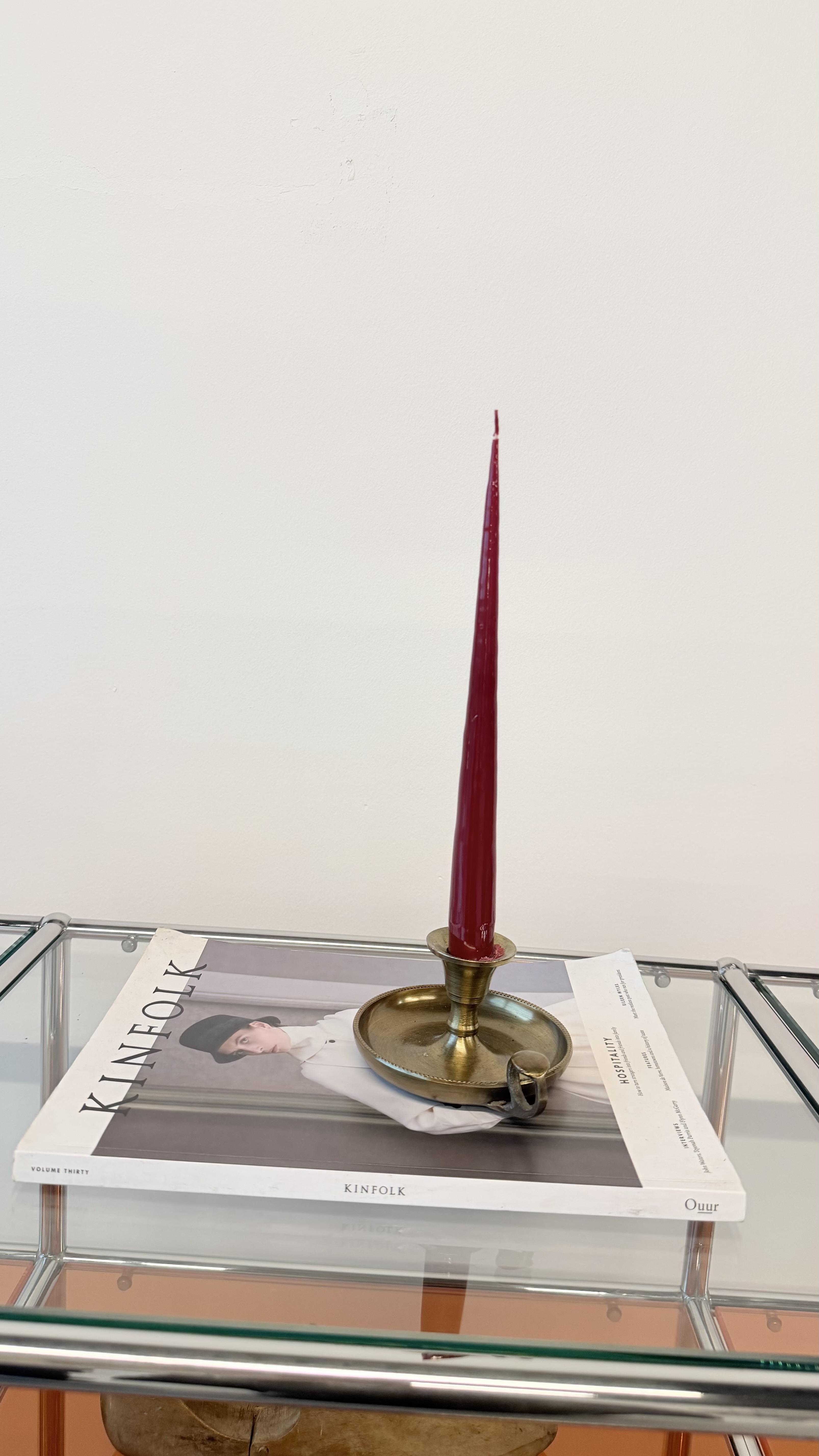 Pure İkili Bordo İnce Parlak Şamdan Mum