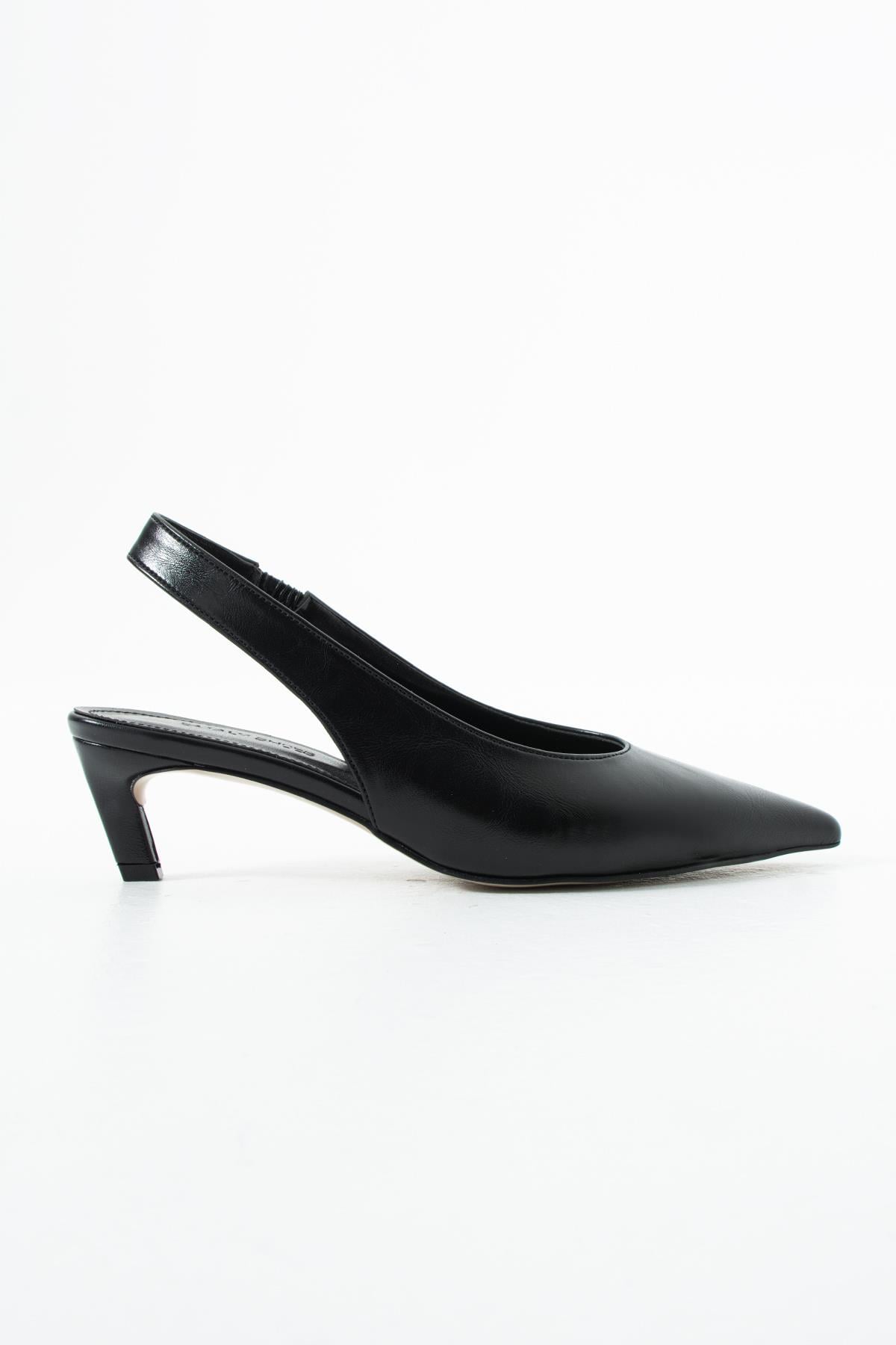 Serena Siyah Minimal Topuklu Ayakkabı