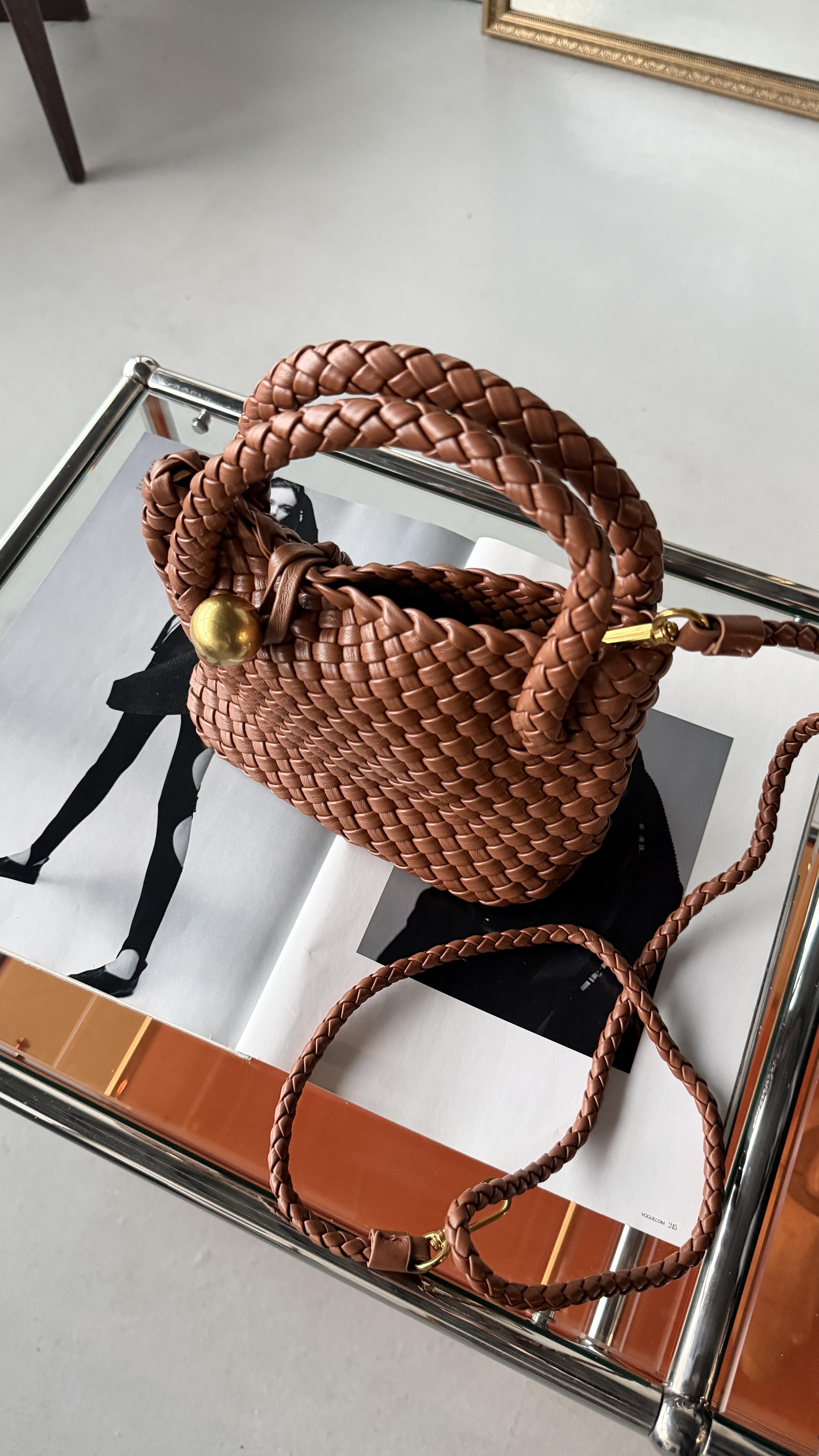 Taba El Örgüsü Gold Tokalı Kadın Çanta