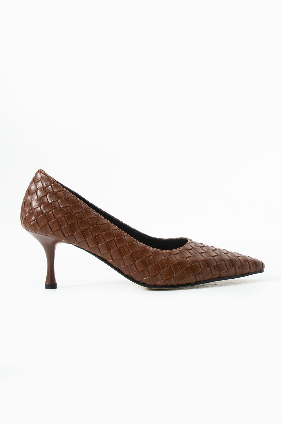 Vera Taba Örgü Deri Topuklu