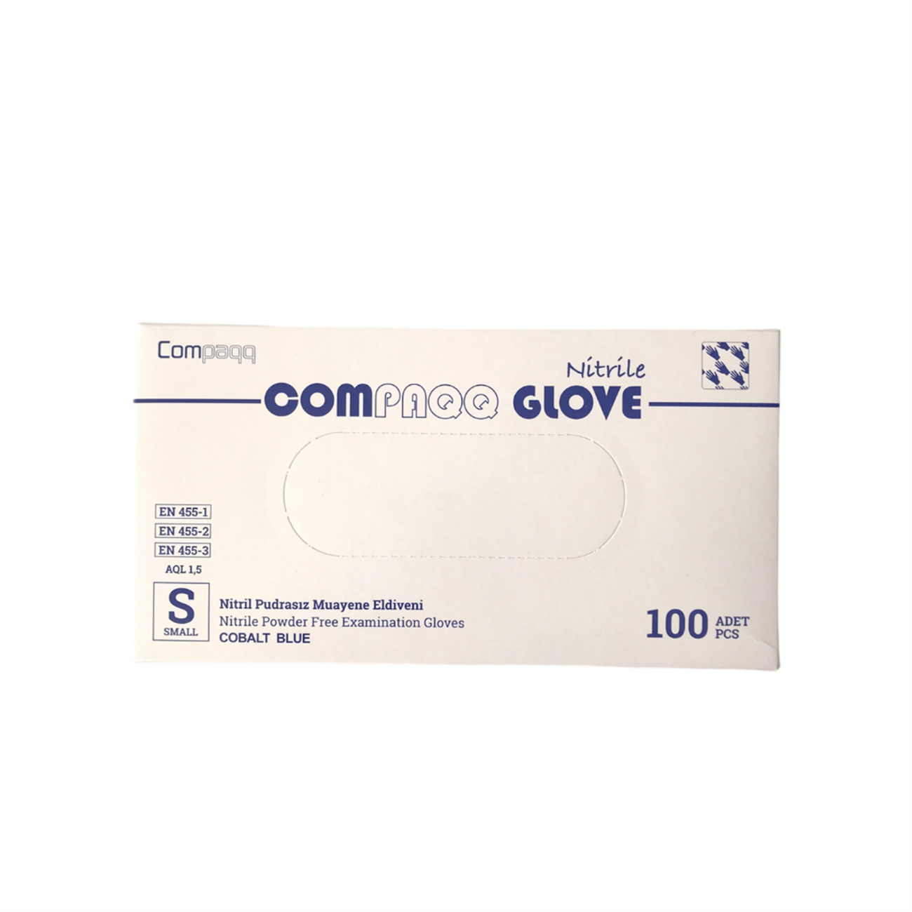 Compaq Glove Nitril Pudrasız Muayene Eldiveni Small