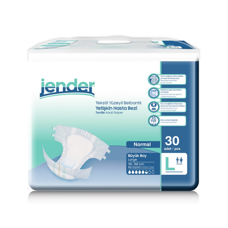 Jender Tekstil Bel Bantlı Hasta Bezi 30lu Large 