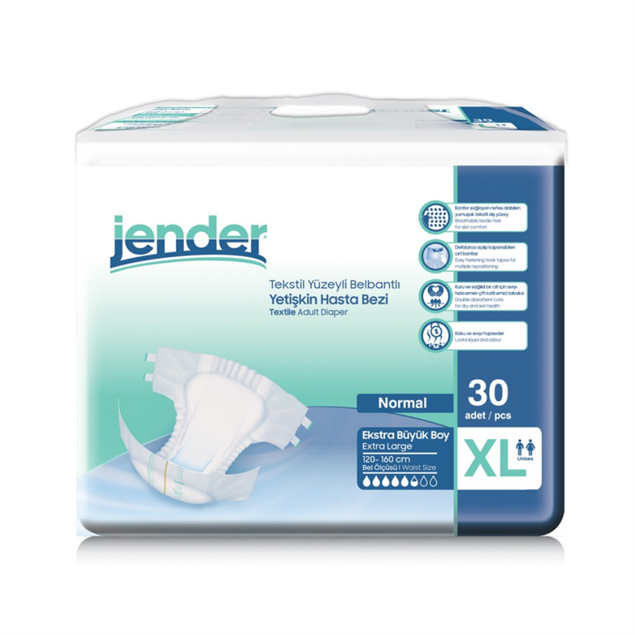 Jender Tekstil Bel Bantlı Hasta Bezi 30'lu Xlarge