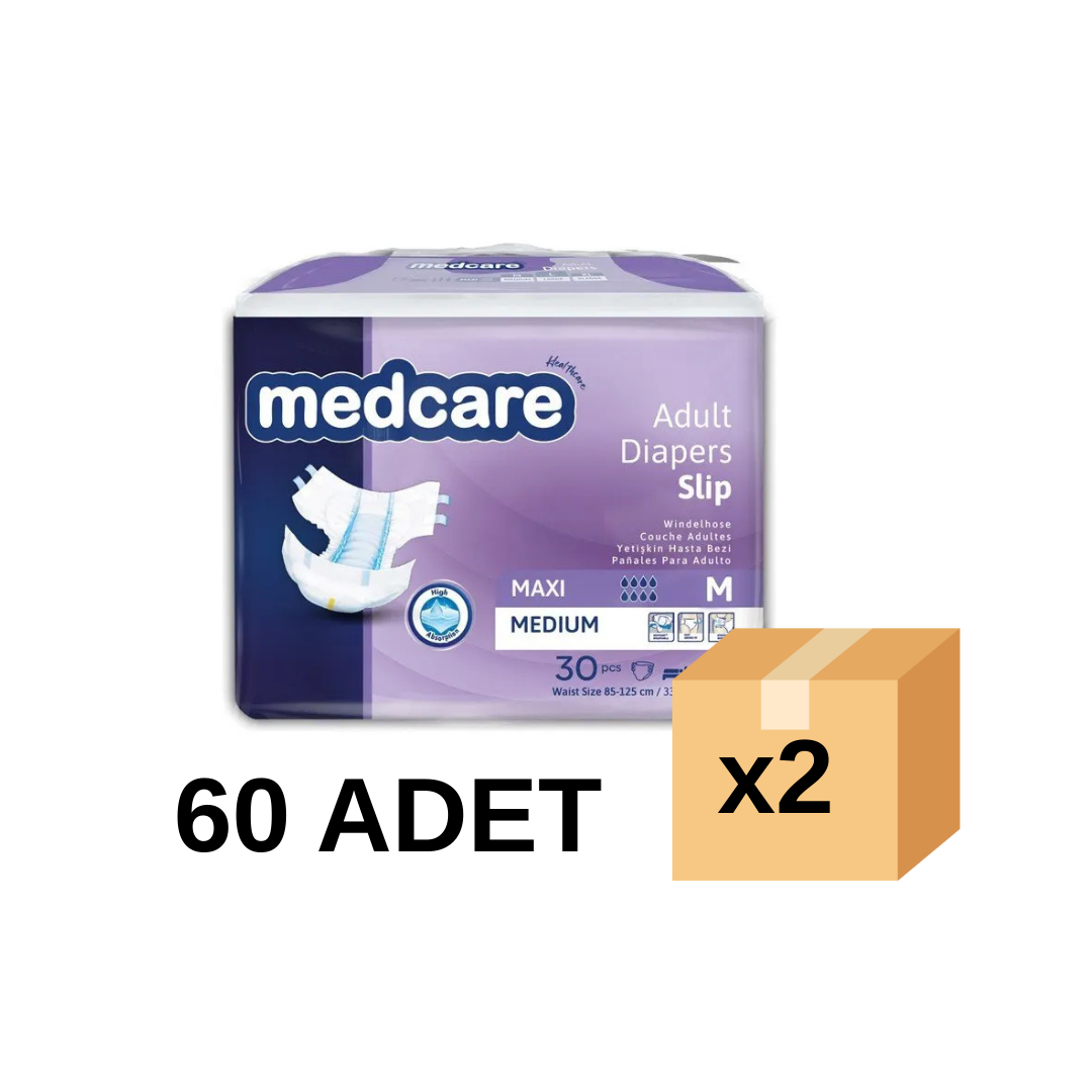 Medcare Maxi 8 Damla Belbantlı Hasta Bezi Bağlamalı  Medium 60'lI