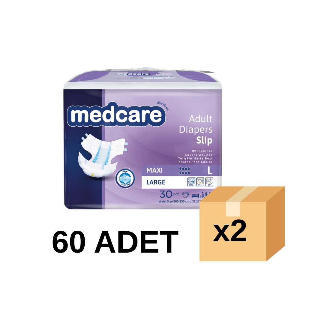 Medcare Maxi 8 Damla Belbantlı Hasta Bezi Bağlamalı  Large 60'lı