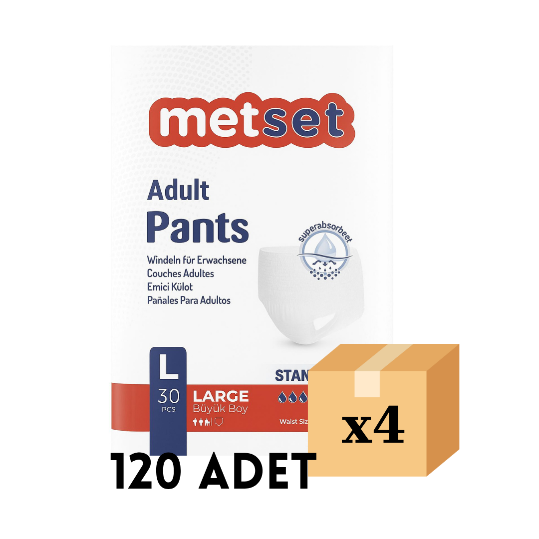 Metset Ekonomik Külot Hasta Bezi Large Büyük Boy 120'li