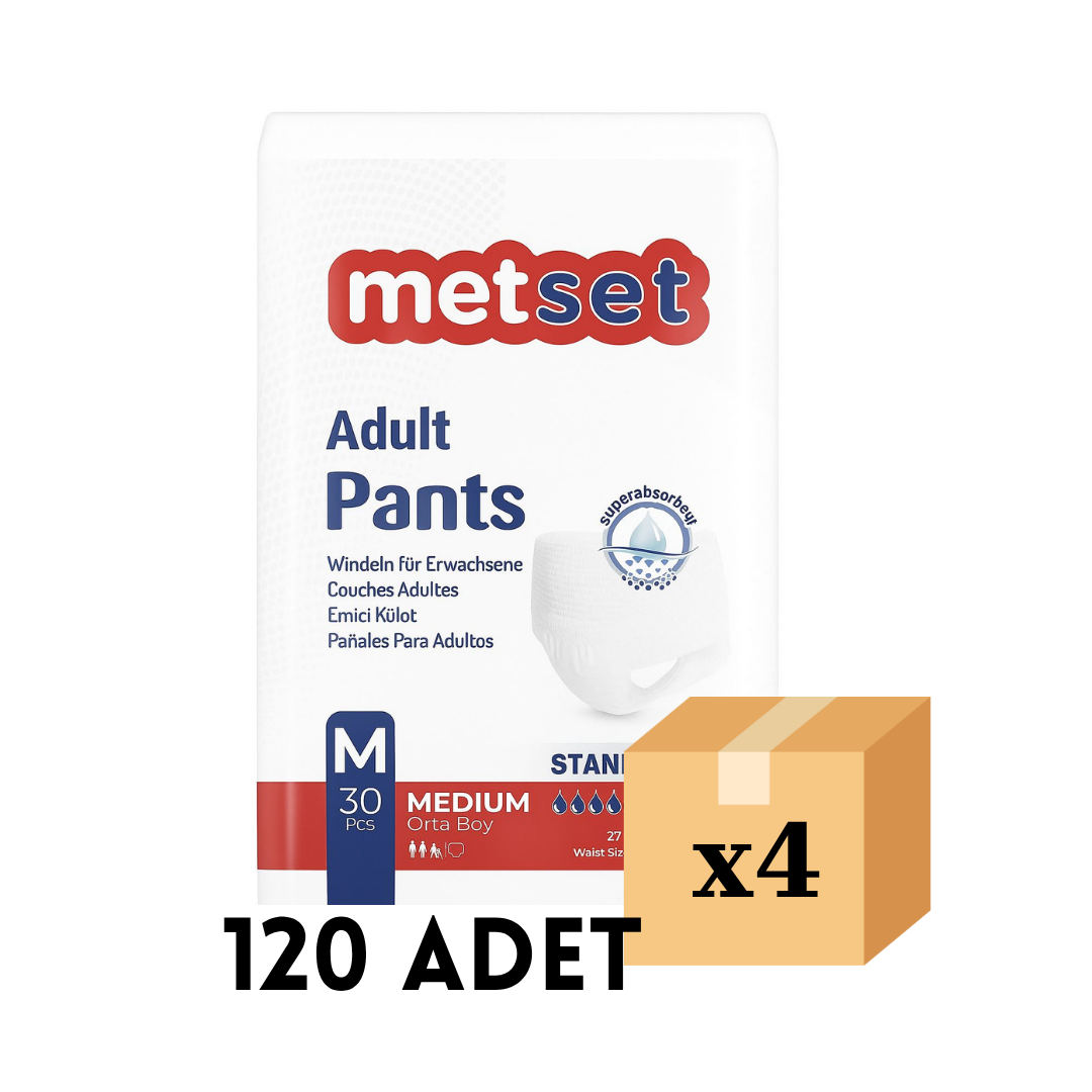 Metset Ekonomik Külot Hasta Bezi Medium Orta Boy 120'li