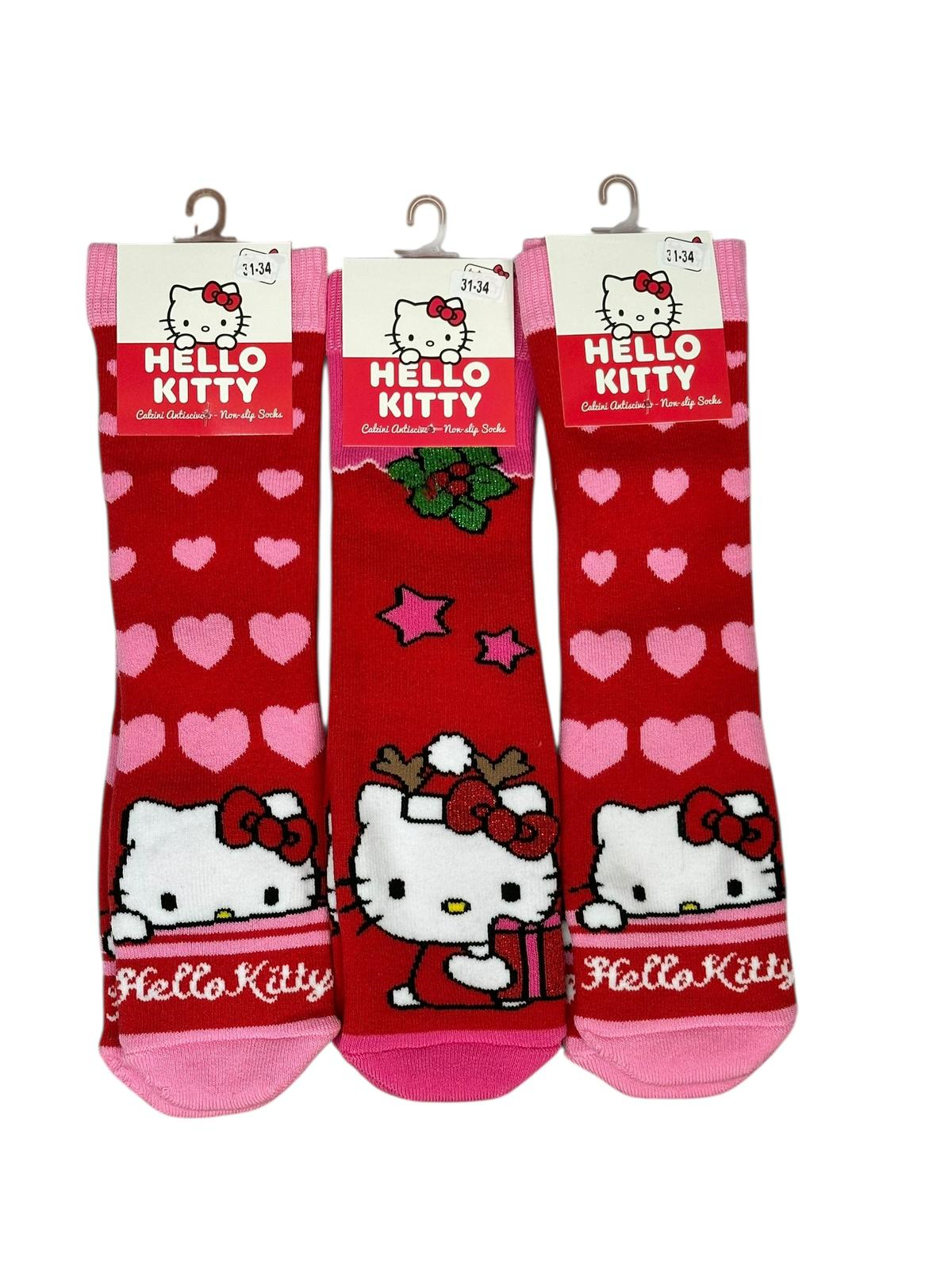 3lü Hello Kitty Tabanı Kaydırmaz Havlu Çocuk Çorap
