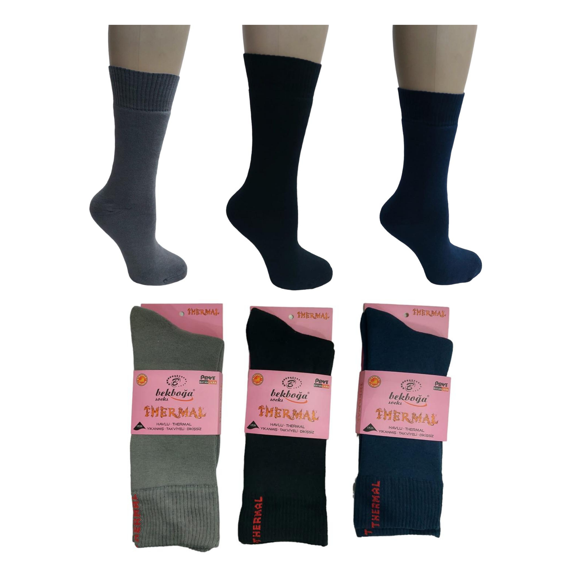 3LÜ SET TERMAL KADIN HAVLU SOKET ÇORAP