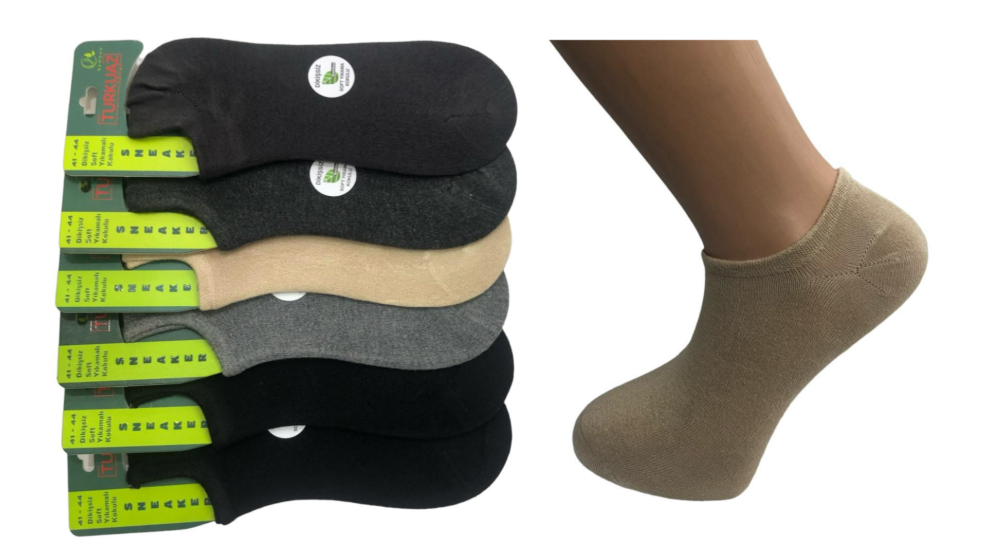 6LI DİKİŞSİZ YAZLIK BAMBU ERKEK SNEAKERS ÇORAP