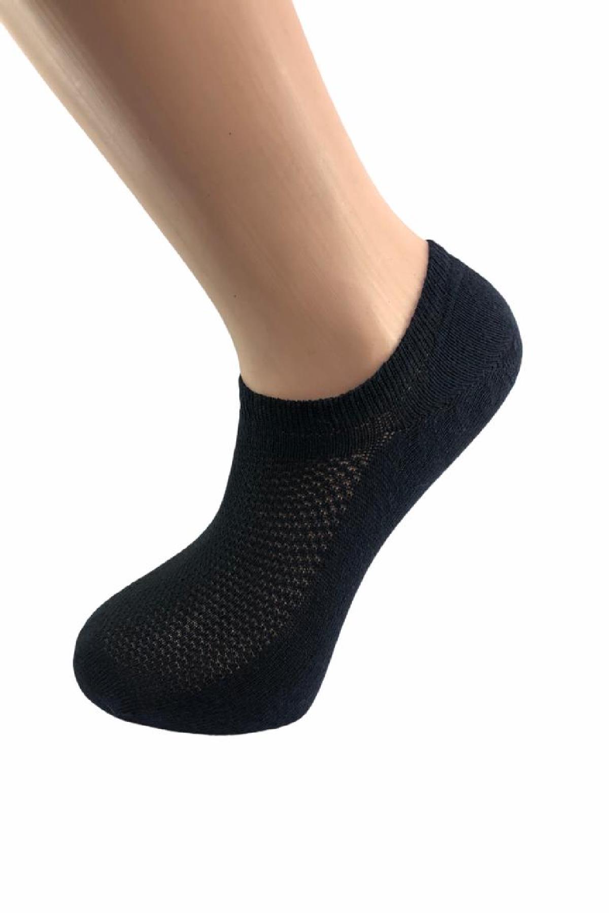 Dikişsiz Pamuklu Unisex Sneaker Çorap -Lacivert