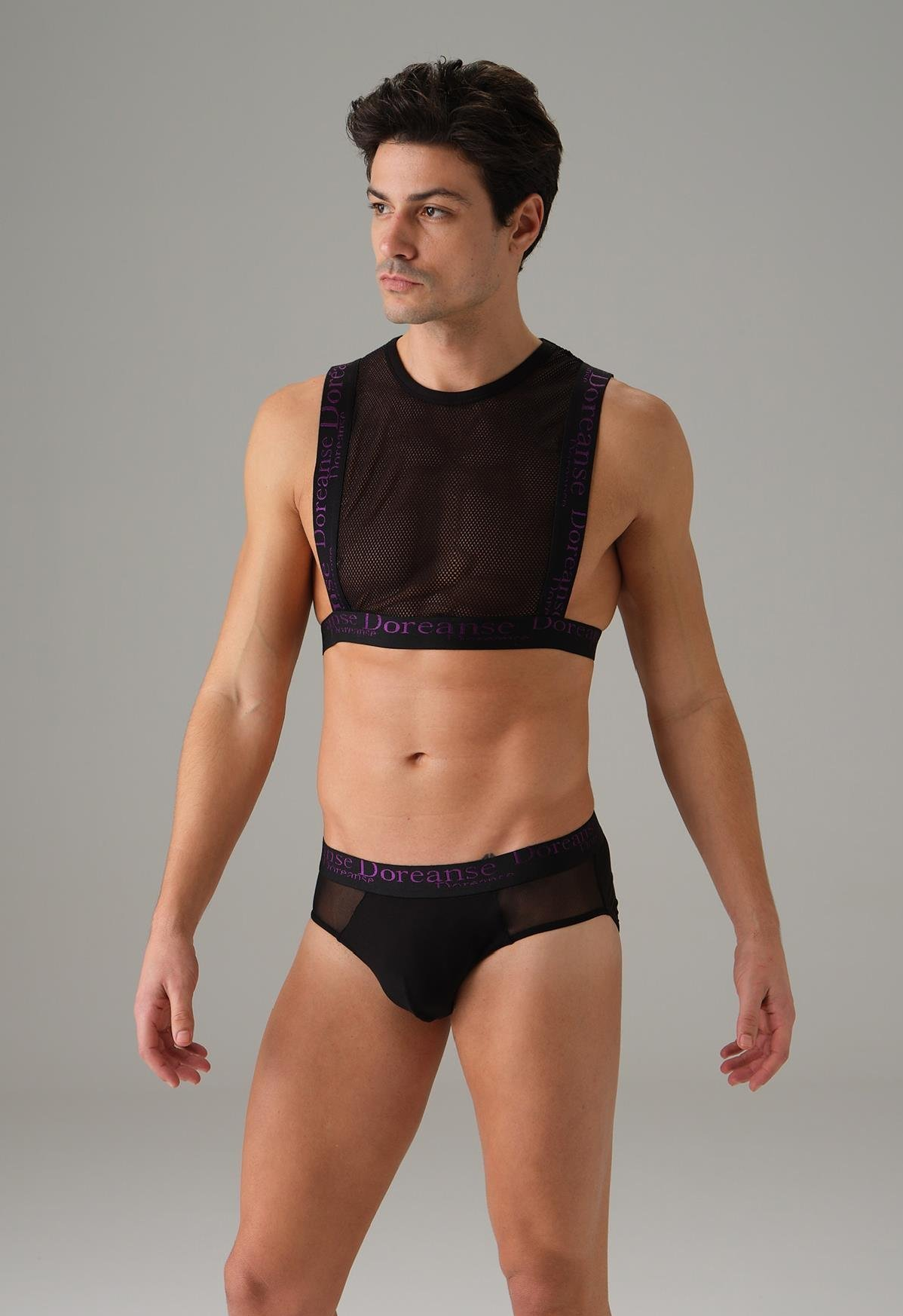 DOREANSE ERKEK FANTEZİ TRANSPARAN FİLE KISA BODY  ATLET 2013